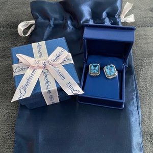 Star K Original Bali Style Blue Topaz Earrings